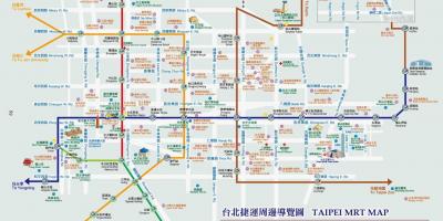 Taipėjaus metro žemėlapių su lankytinų vietų