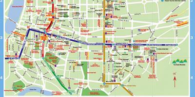 Taipėjus miesto autobusų maršrutų žemėlapis