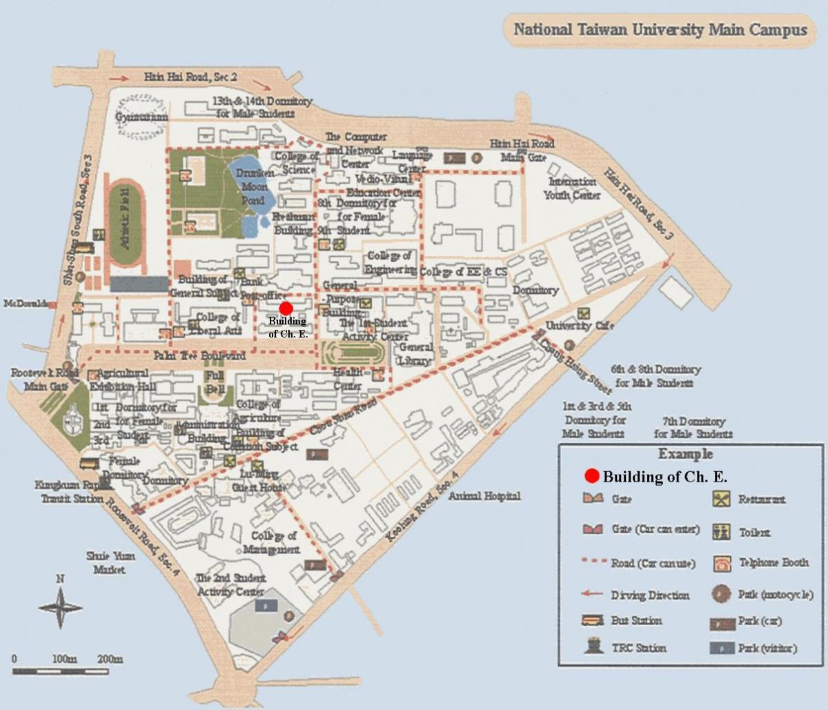 nacionalinio taivano universiteto campus žemėlapis