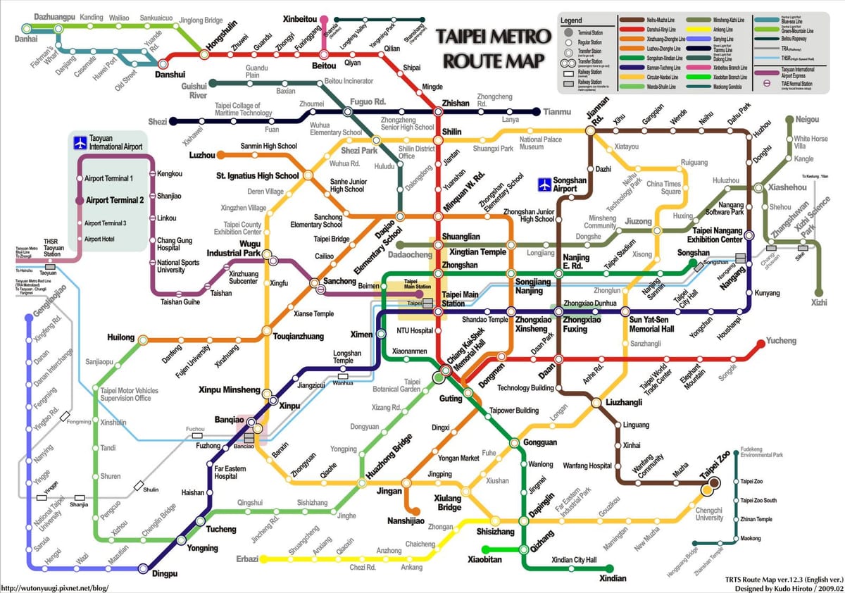 metro Taipėjus žemėlapyje