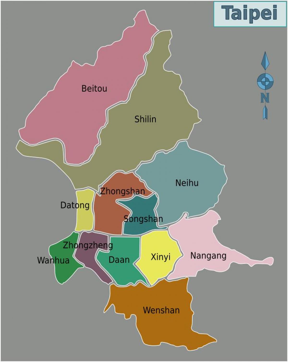 Taipėjus miesto apylinkės žemėlapis