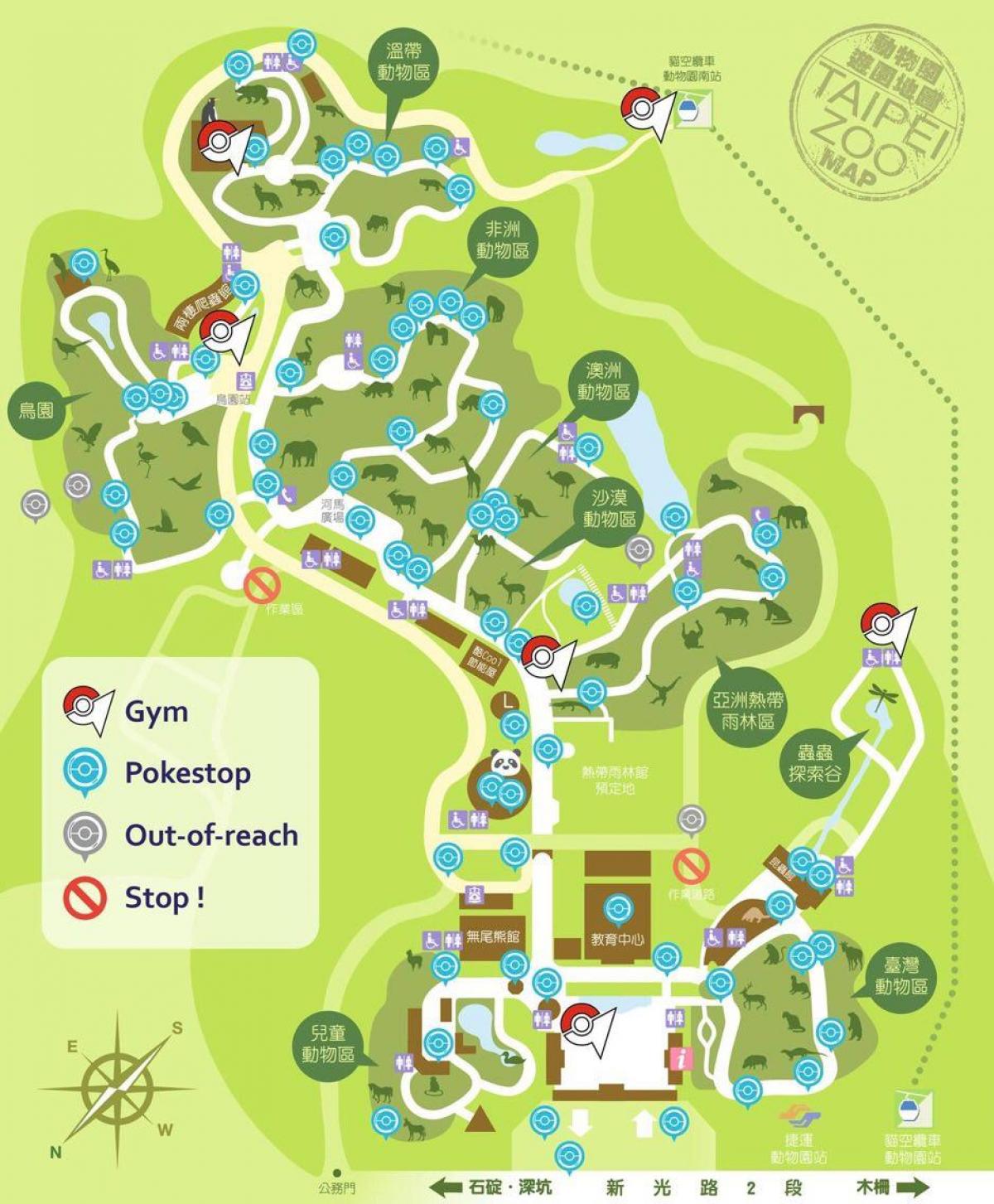 žemėlapis Taipėjaus zoologijos sodas