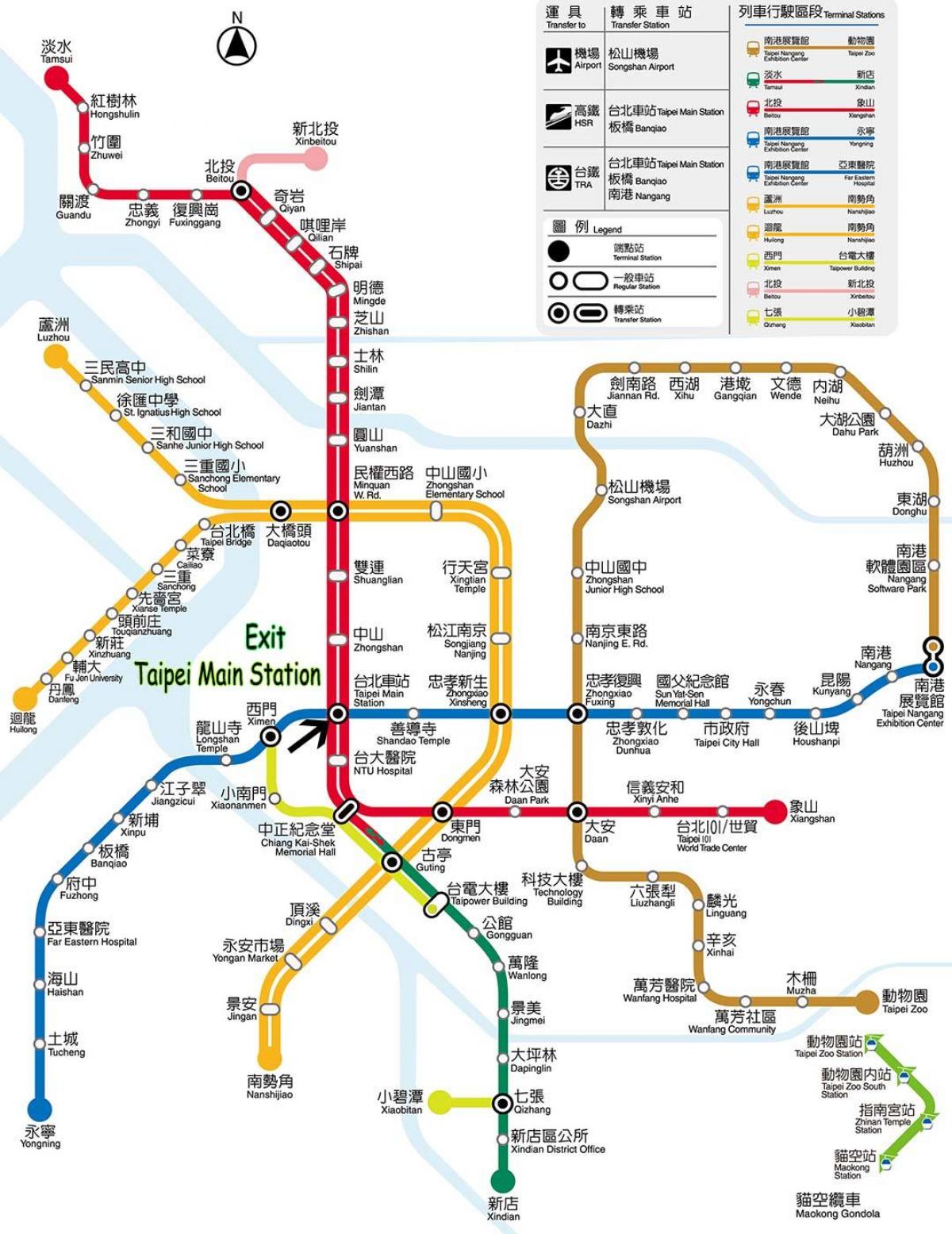 žemėlapis Taipėjus autobusų stotis
