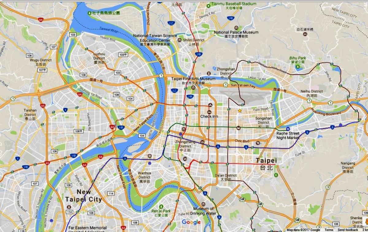 Taipėjus dviračių žemėlapis