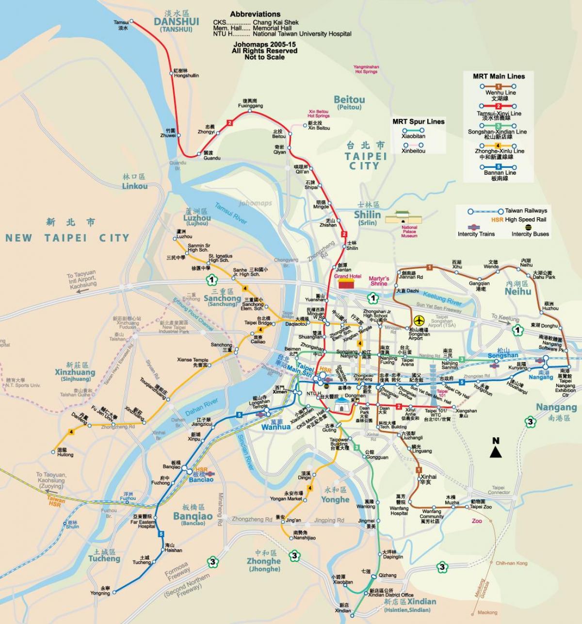 žemėlapis Taipėjus kelių