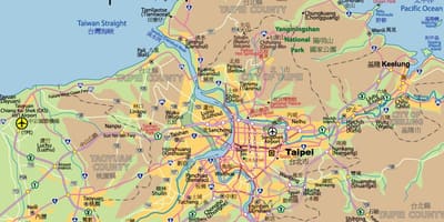 Taipėjus miesto centro žemėlapis