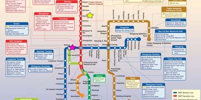 Žemėlapis Taipėjus vietiniu traukiniu