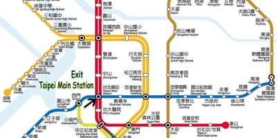 Taipei pagrindinė metro stotis mall žemėlapyje