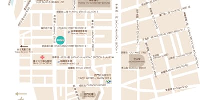 Taipei Ximending žemėlapyje
